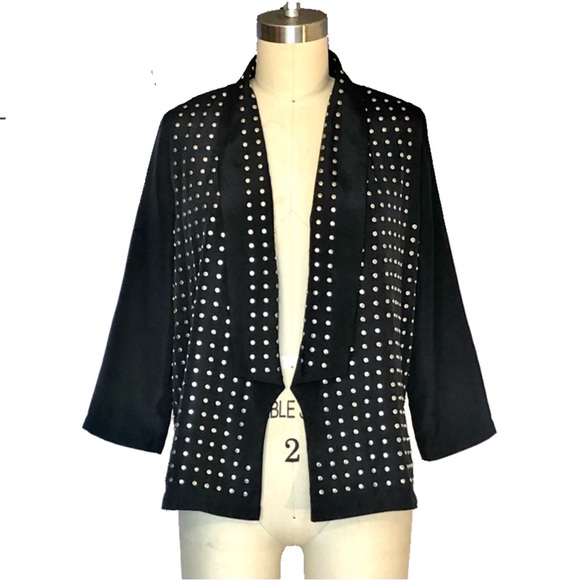 Like New Rock and Republic Lightweight Gleaming studs Jacket Blazer black silver - Picture 1 of 5